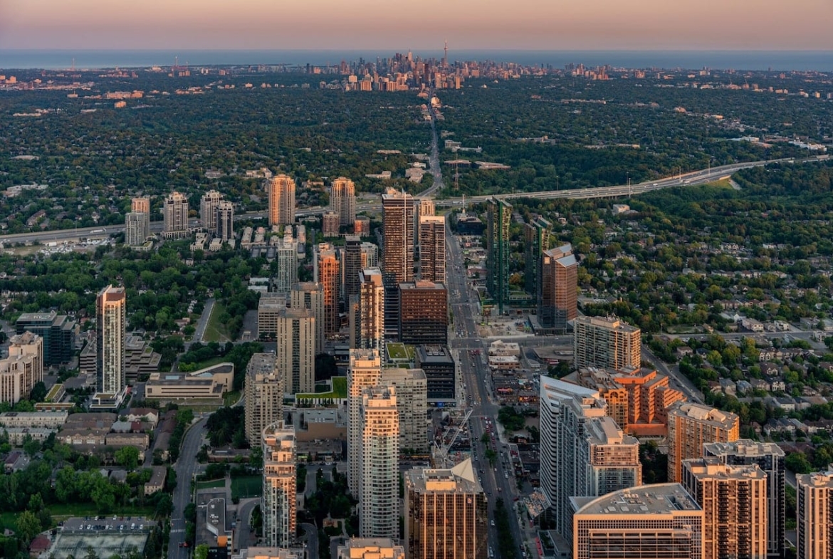 Aerial rendering of NorthCore Condos angle 2
