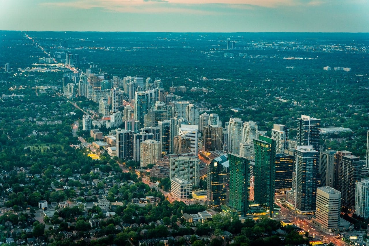 Aerial rendering of NorthCore Condos angle 3