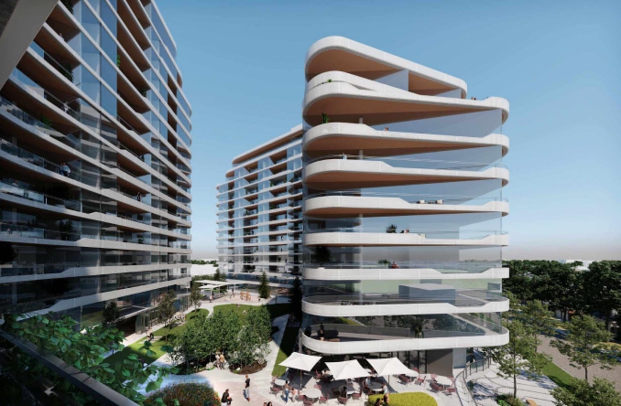 Exterior rendering of St Clair Gardens Condos siding details