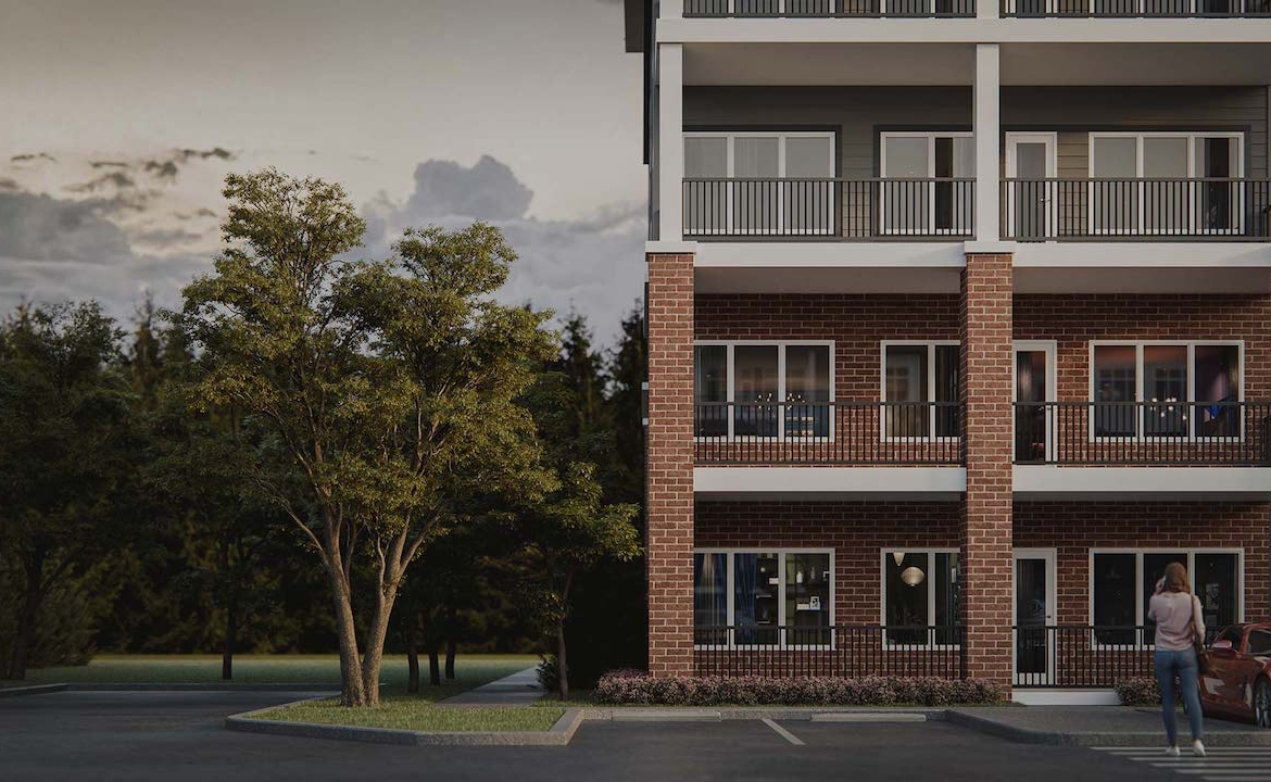 Exterior rendering of The Arthur Condos siding detail