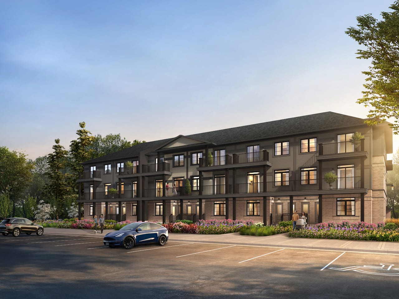Rendering of Wallaceton angled view at night