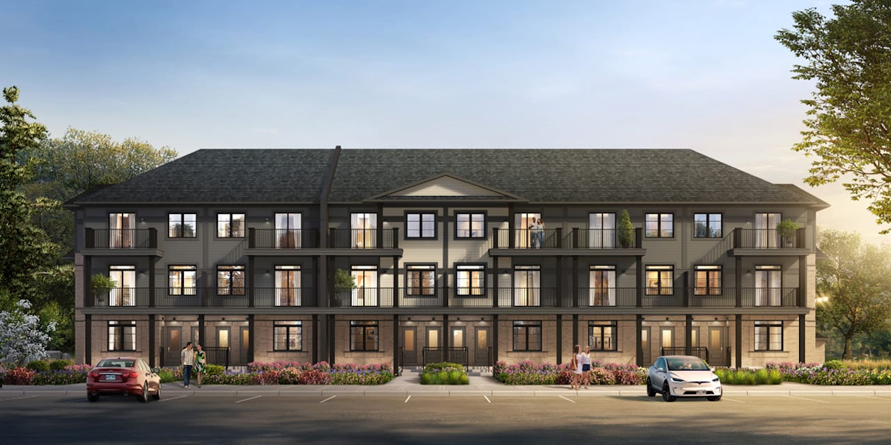 Rendering of Wallaceton exteior front view at night