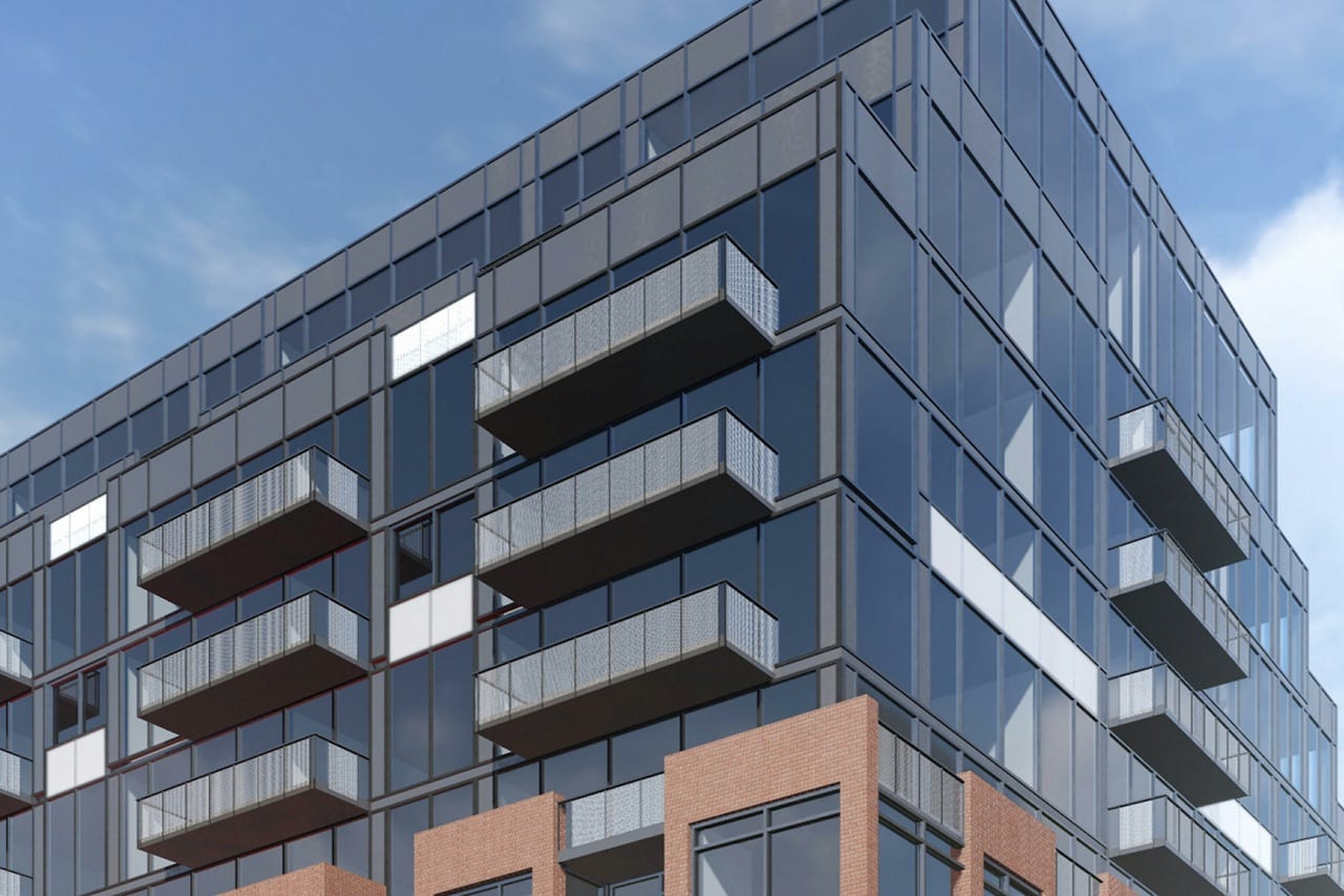 Rendering of Wilson West Condos exterior upper half detailing