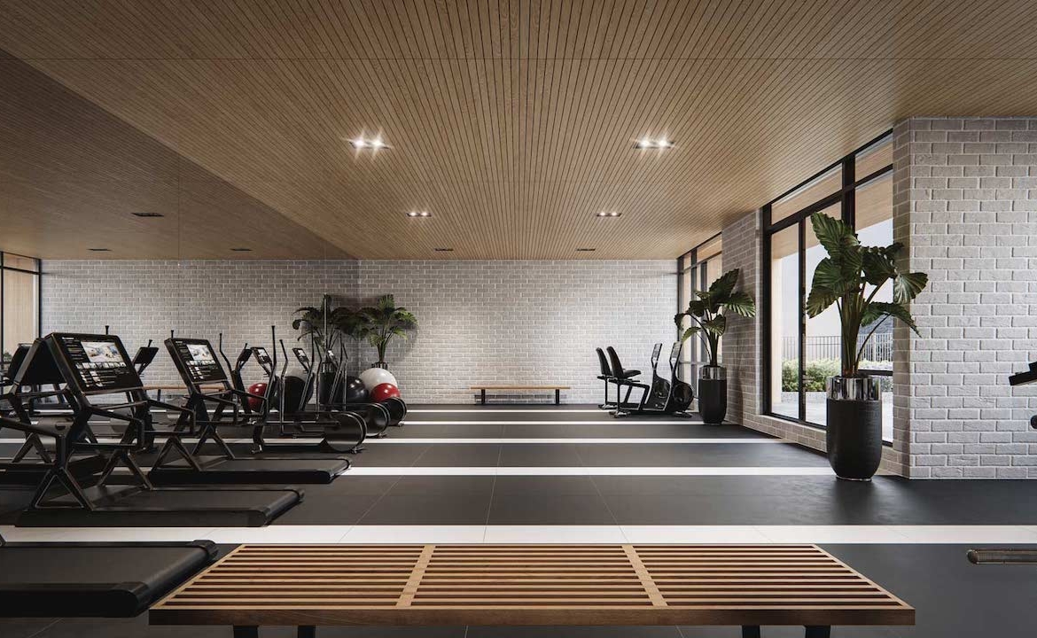Rendering Plaza West District Condos exercise amenities