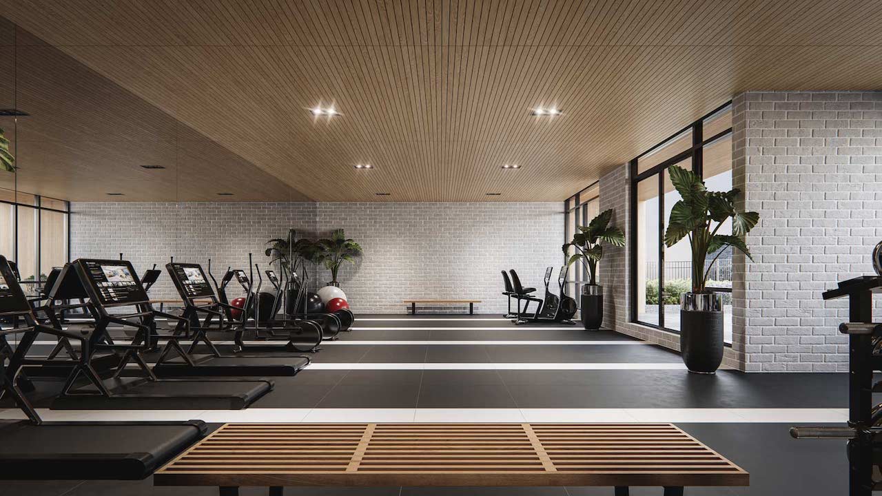 Rendering Plaza West District Condos exercise amenities
