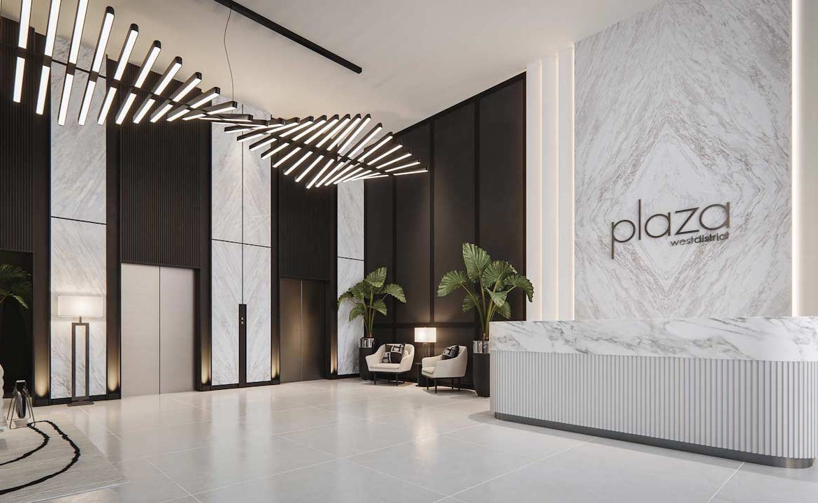 Rendering Plaza West District Condos entrance interior