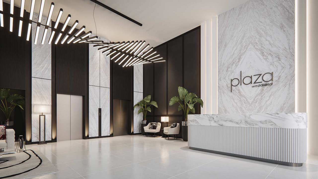 Rendering Plaza West District Condos entrance interior