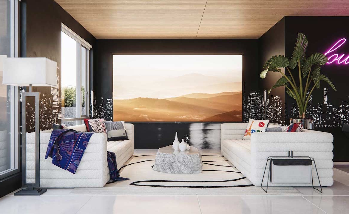 Rendering Plaza West District Condos lounge