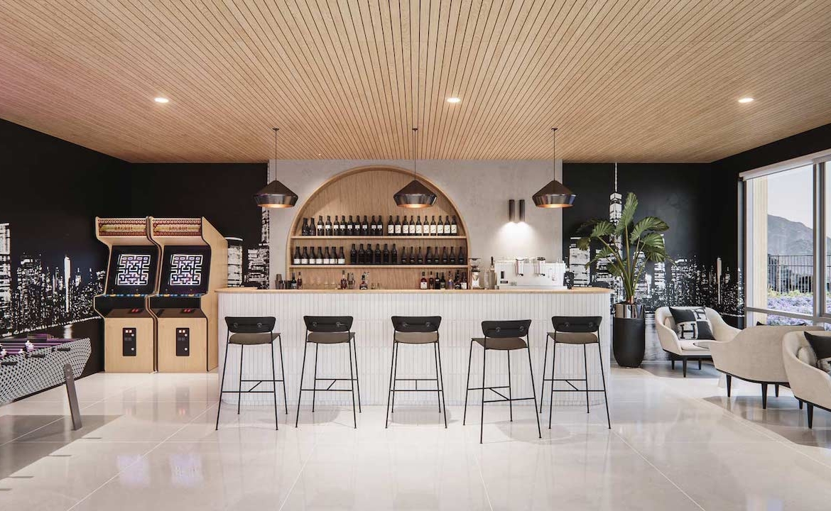Rendering Plaza West District Condos bar