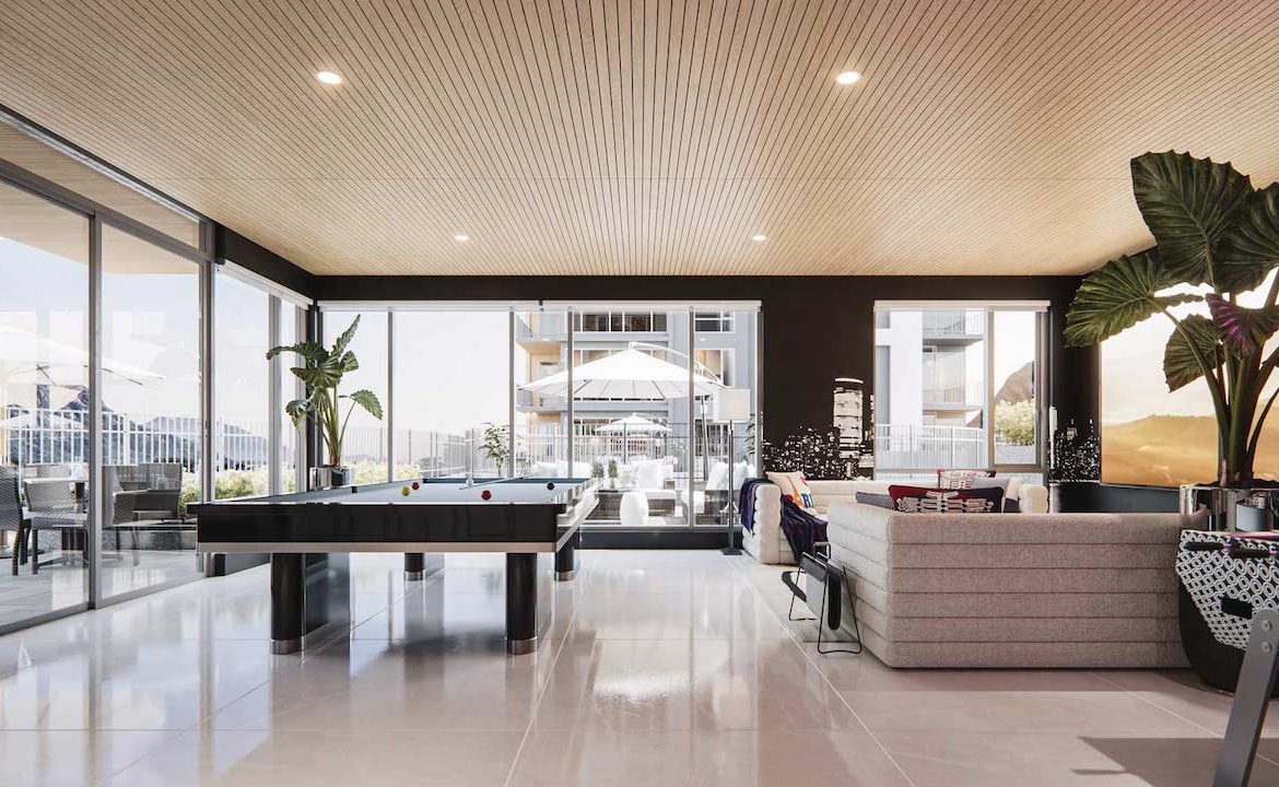 Rendering Plaza West District Condos party room