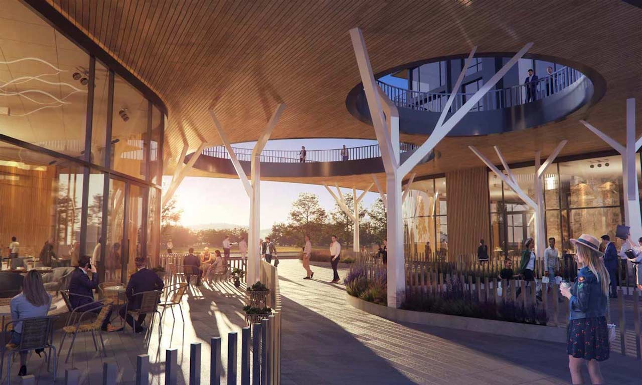 Rendering Plaza West District Condos walkway