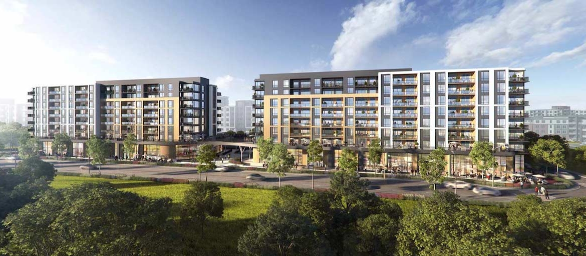 Rendering Plaza West District Condos exterior day