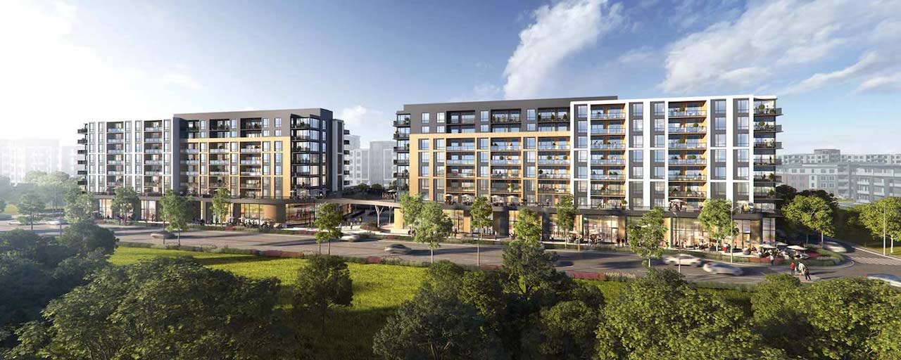 Rendering Plaza West District Condos exterior day
