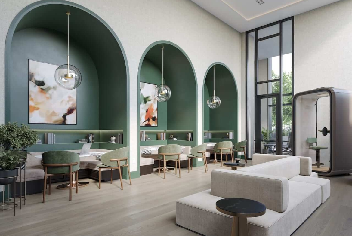 Rendering of Olive Residences collaboration space