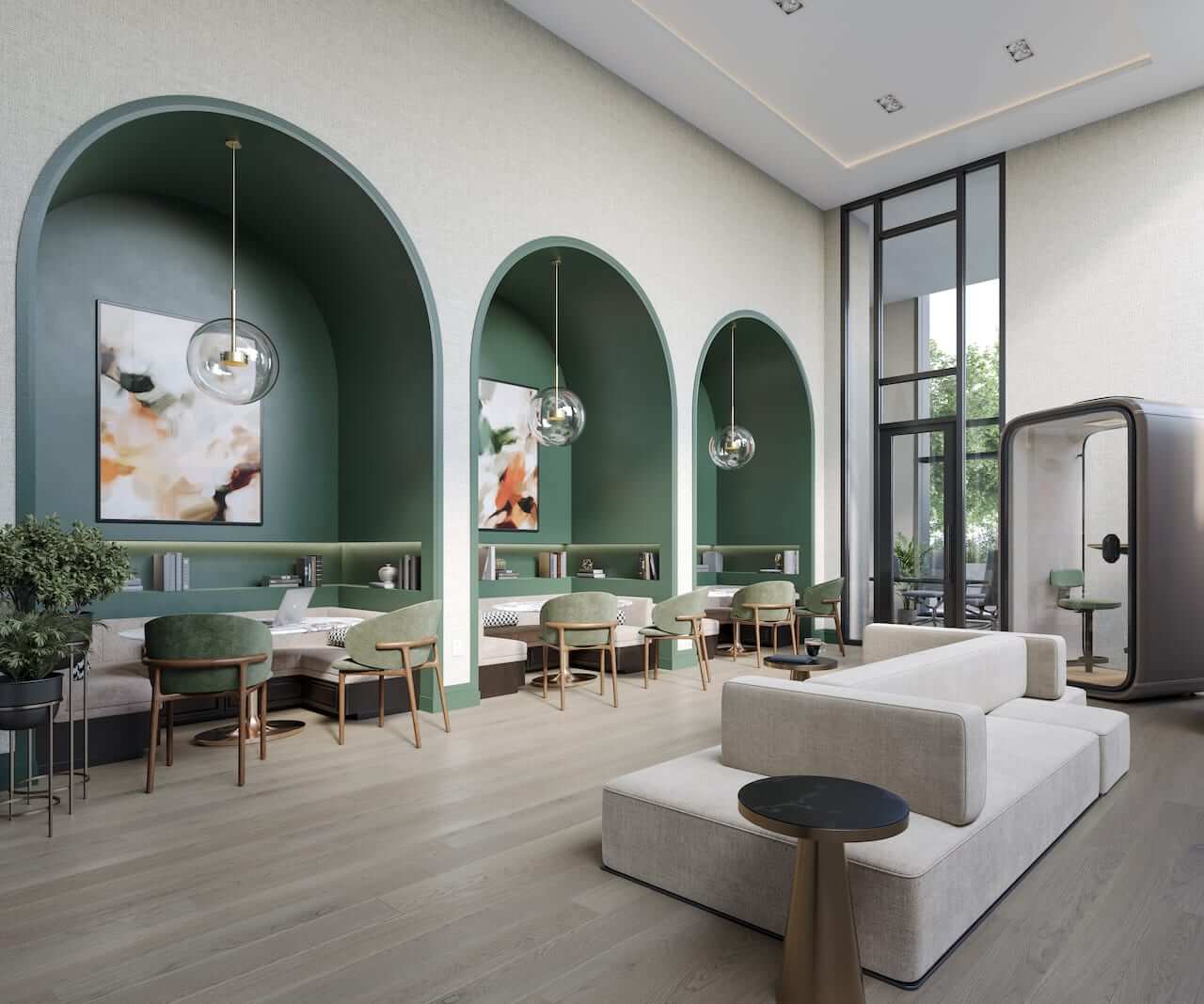Rendering of Olive Residences collaboration space