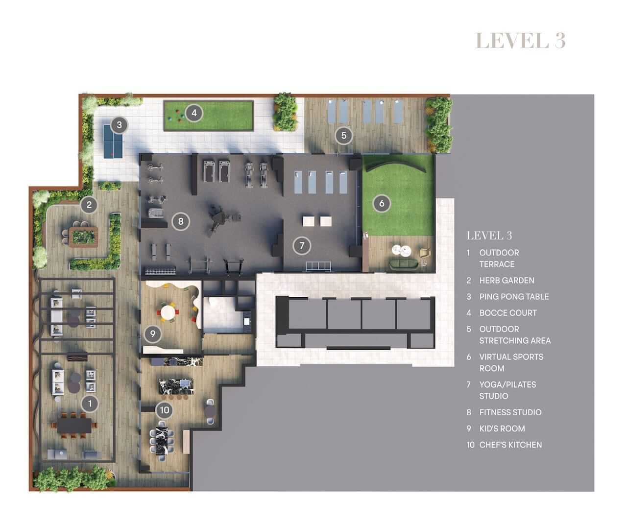 Rendering of Olive Residences Level 3 floor plan