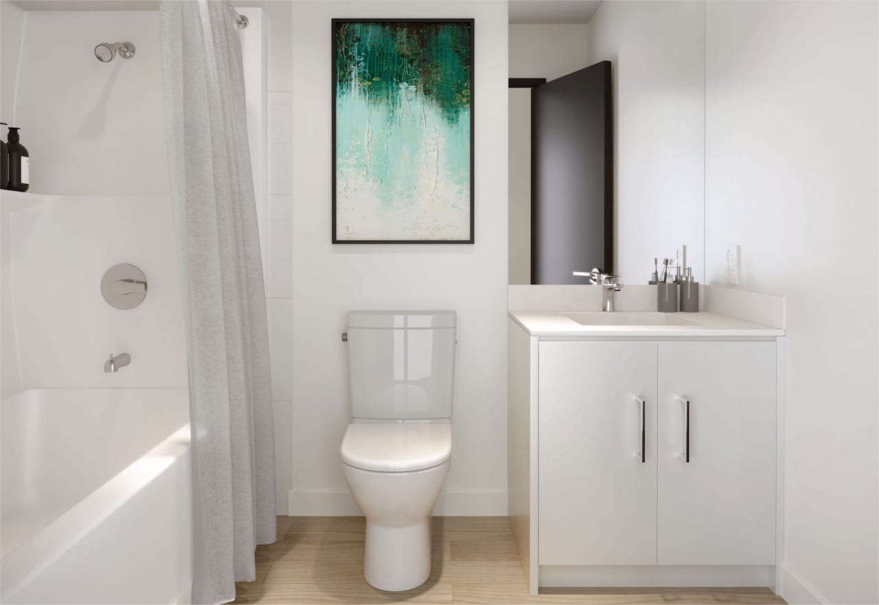 Rendering of East Hills Crossing Se4 suite bathroom