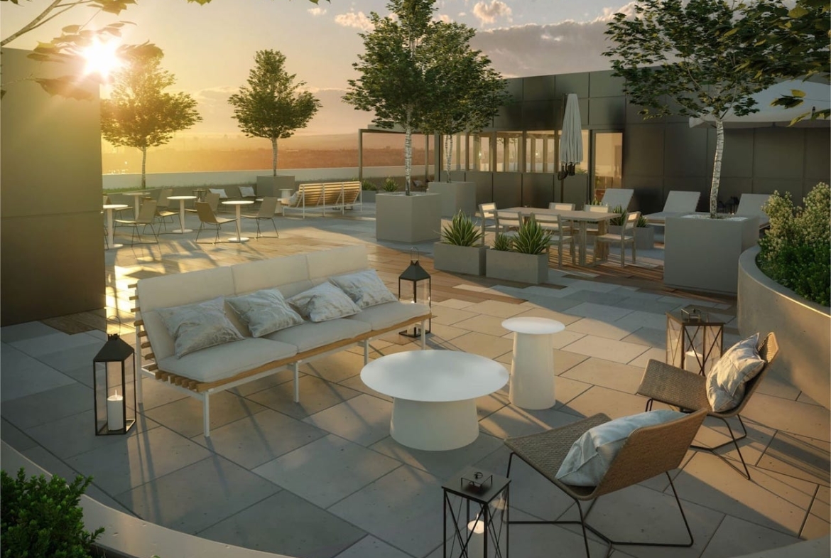 Rendering of East Hills Crossing Se4 rooftop terrace