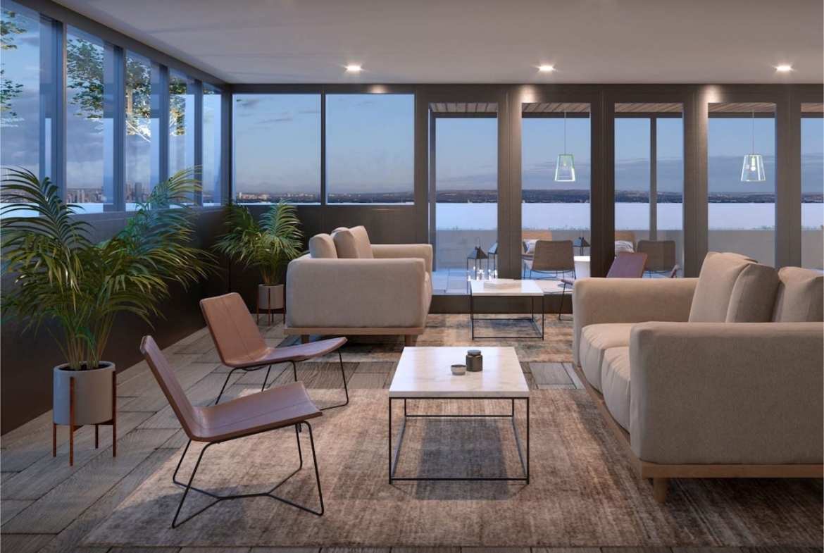 Rendering of East Hills Crossing Se4 rooftop party room
