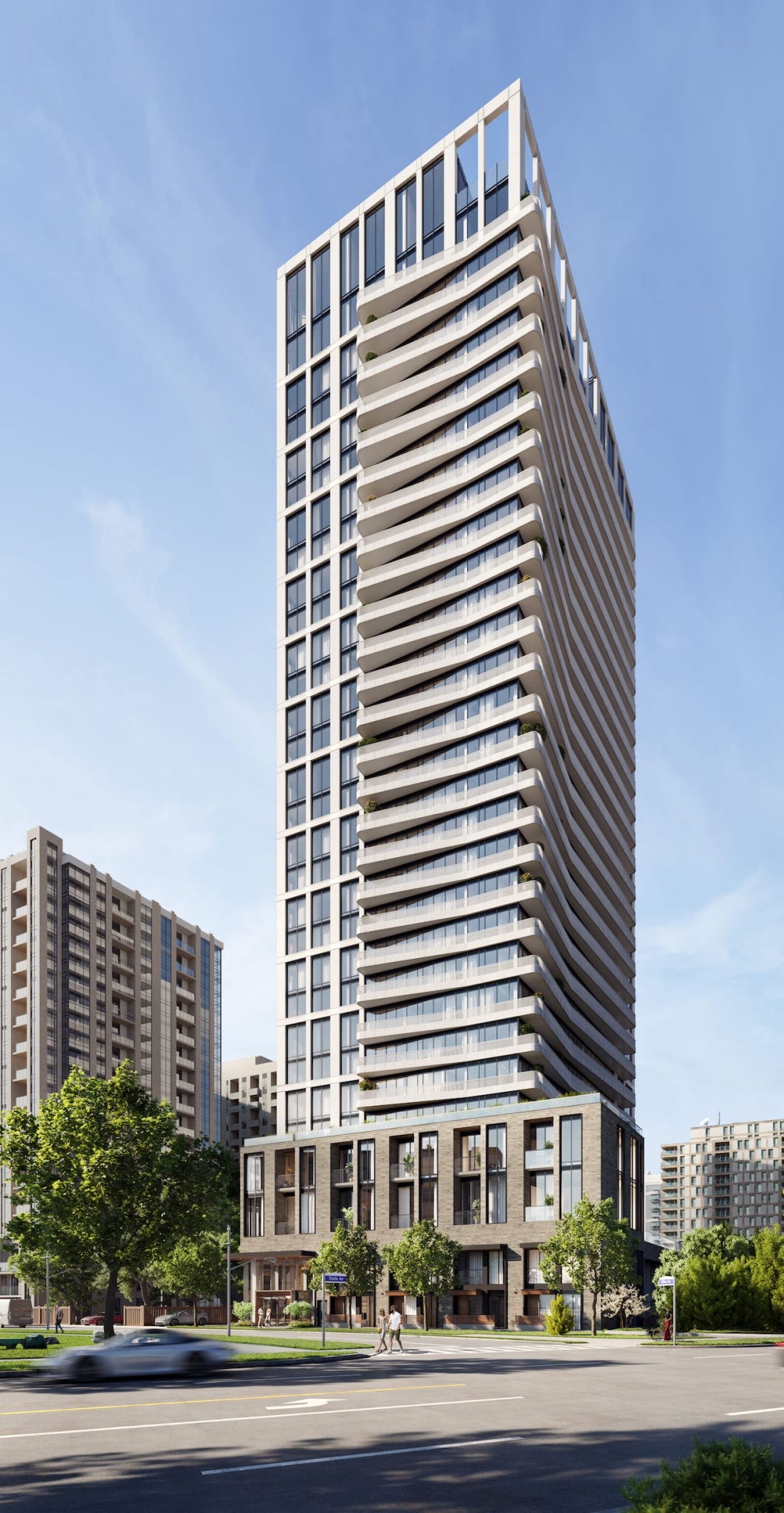 Rendering of Olive Residences exterior full view during the day