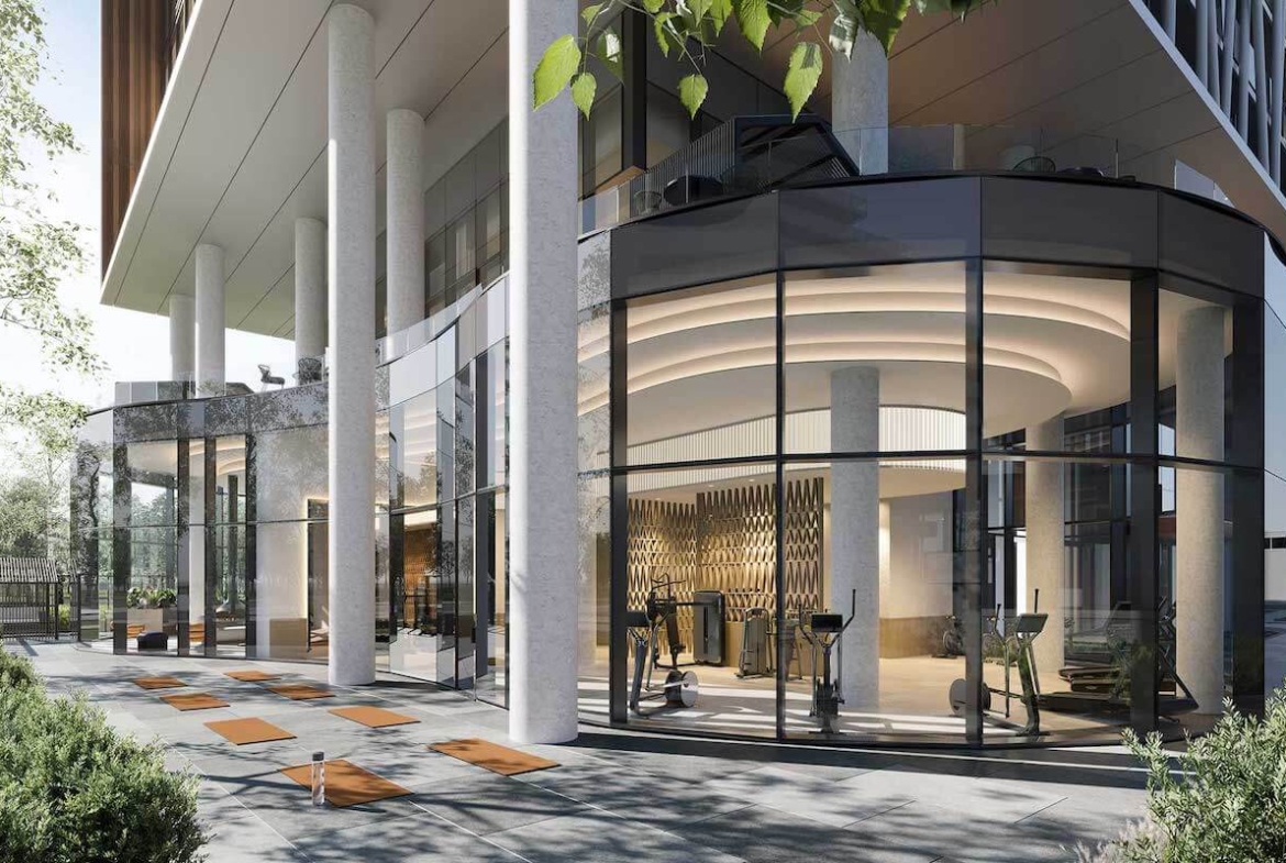 Rendering of Birch at Lakeview Village exterior entrance