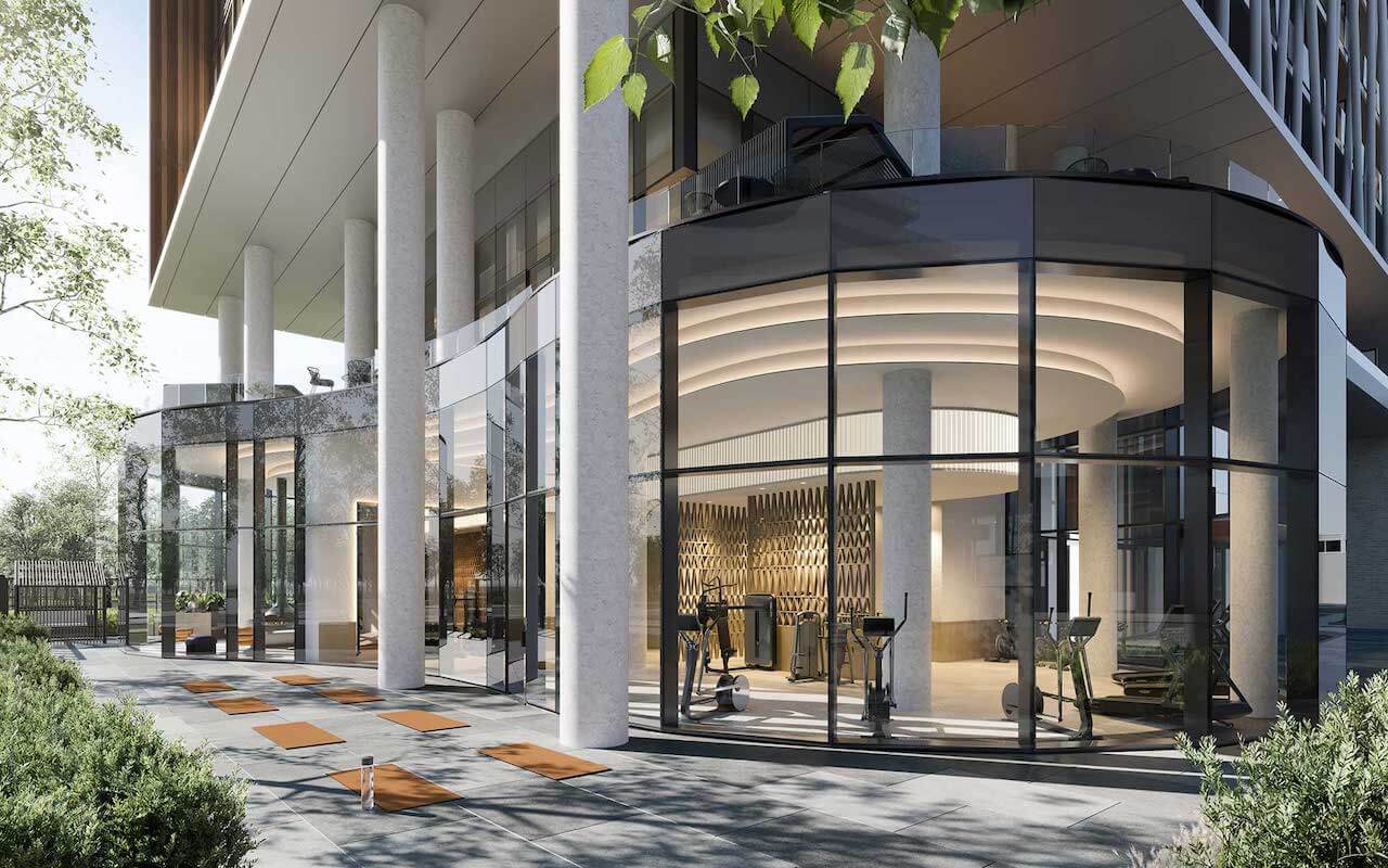 Rendering of Birch at Lakeview Village exterior entrance