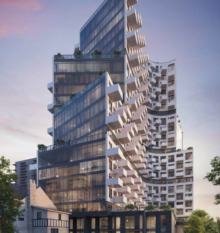 Exterior rendering of Ten West Condos