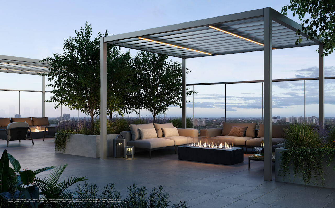 Rendering of LSQ1 Condos Rooftop terrace
