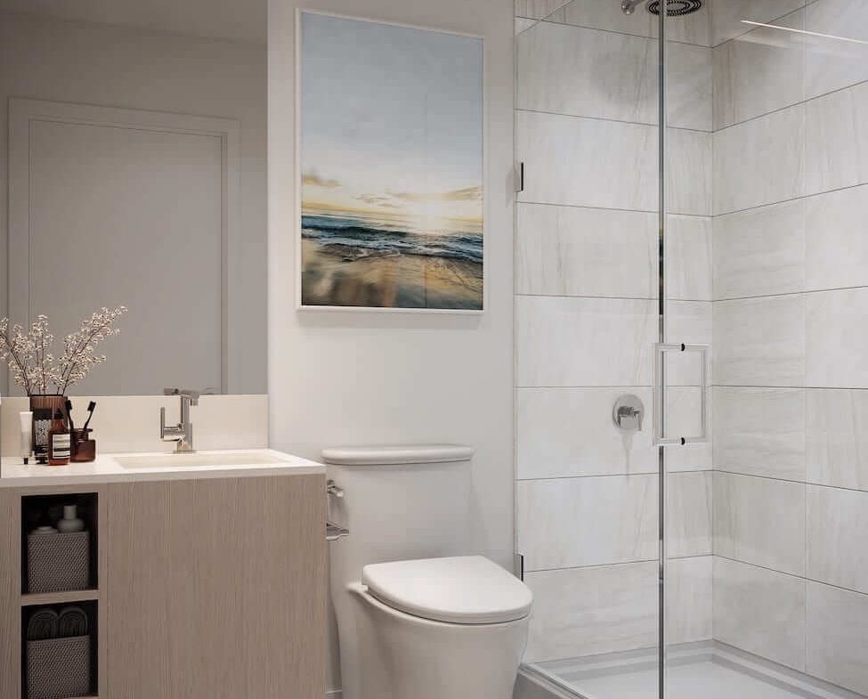 Rendering of Exhale Residences suite bathroom