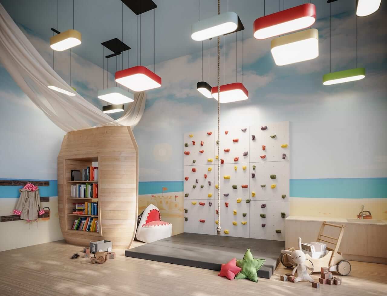 Rendering of Exhale Residences kids play room