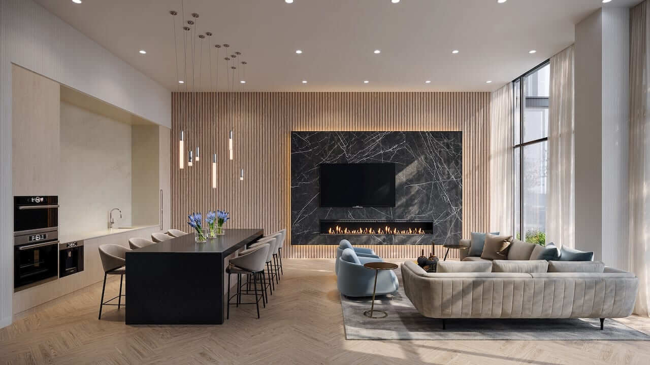 Rendering of Exhale Residences party room