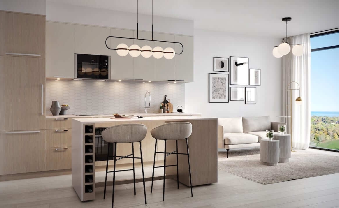 Rendering of Exhale Residences suite interior