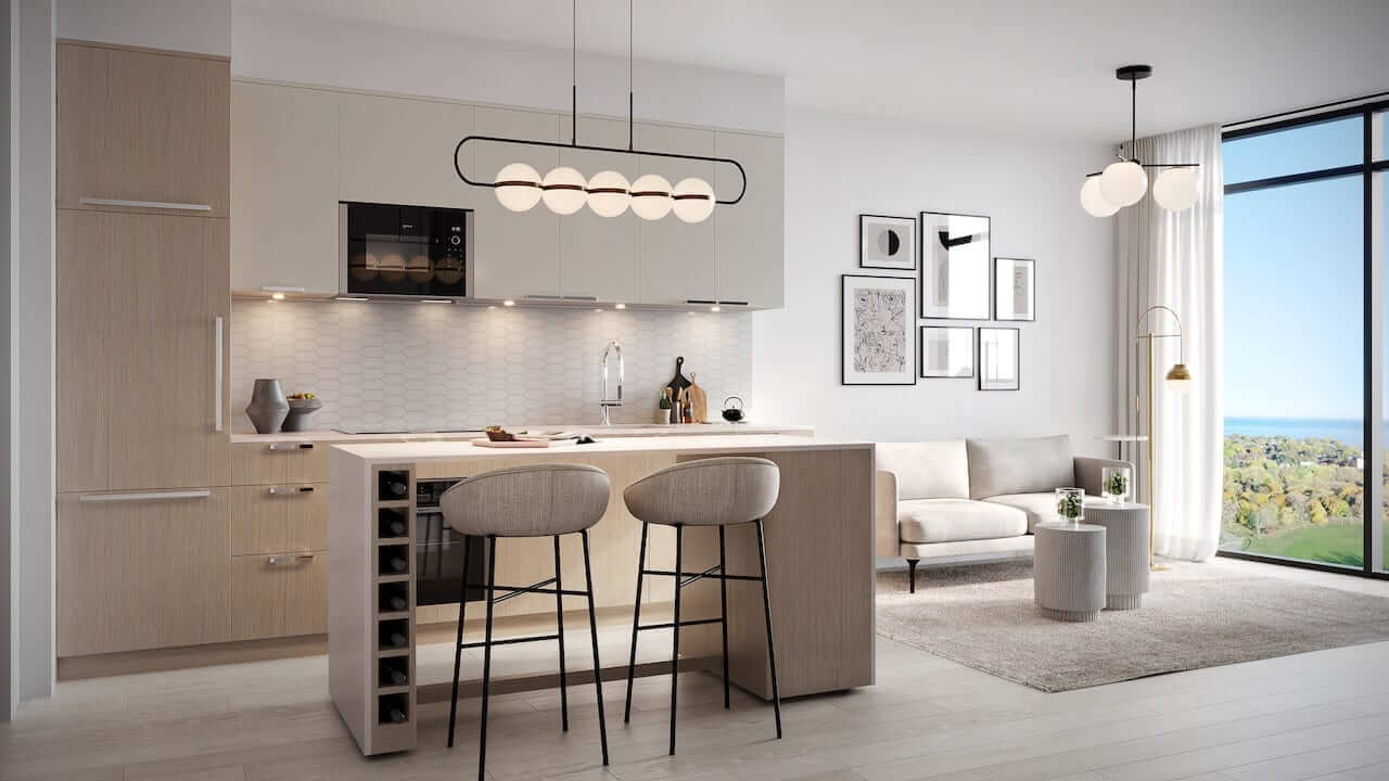Rendering of Exhale Residences suite interior