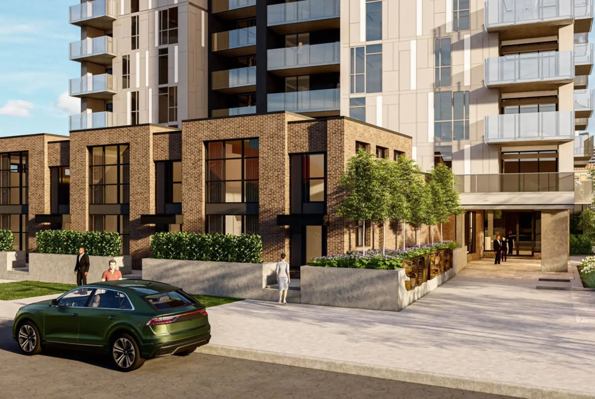 Rendering of Sovereign Condos exterior ground floor