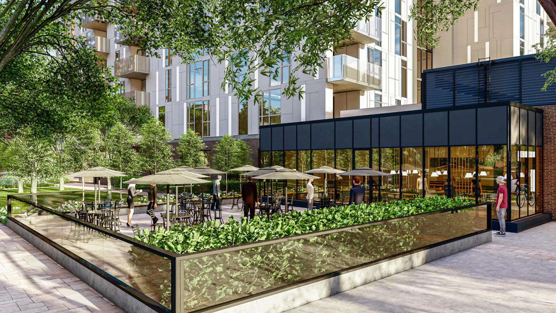 Rendering of Sovereign Condos exterior courtyard
