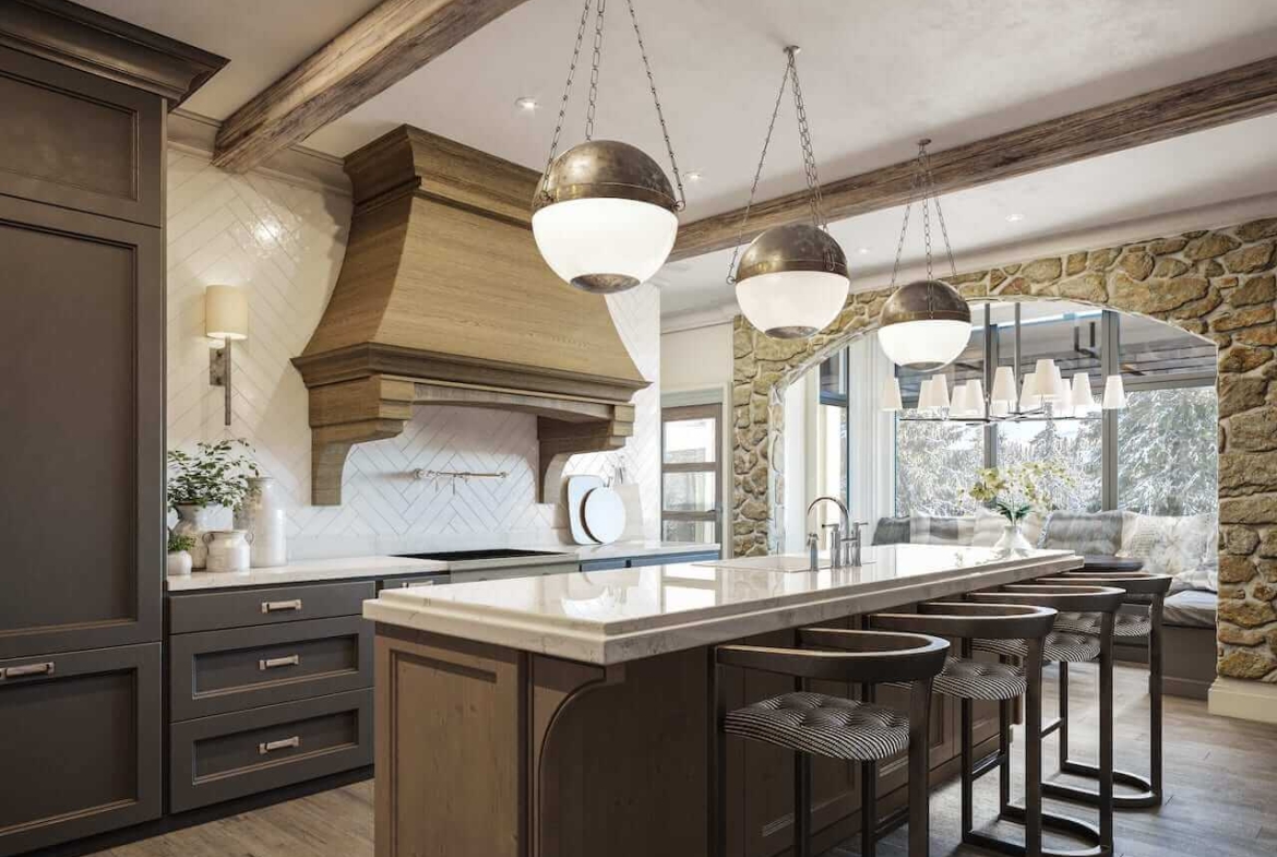 Rendering of The Summit Homes interior kitchen