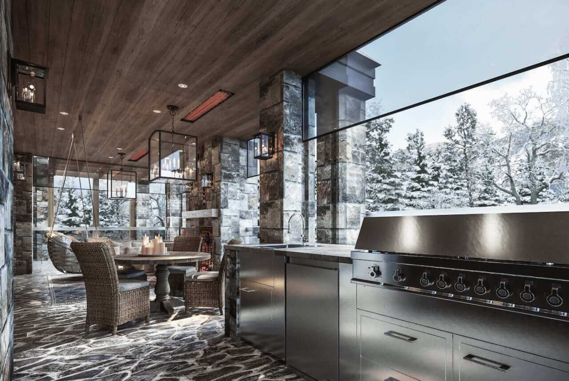 Rendering of The Summit Homes interior loggia