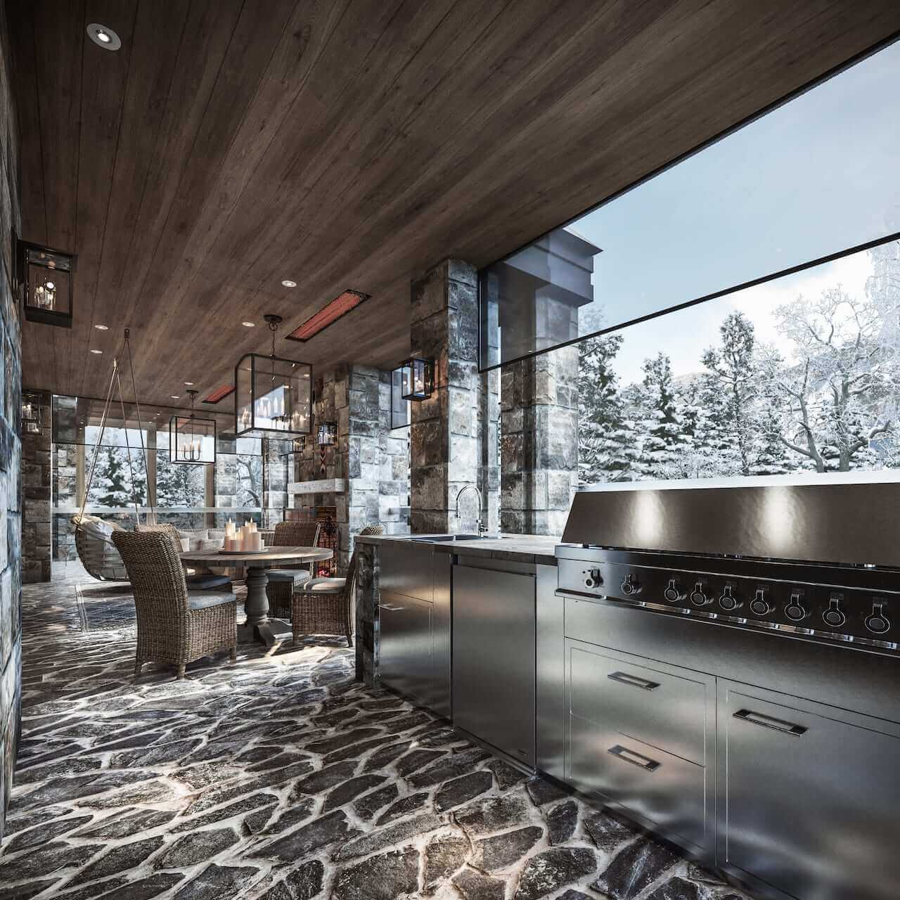 Rendering of The Summit Homes interior loggia