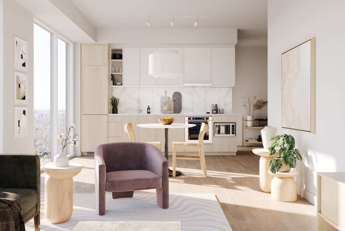 Rendering of Kipling Station Condos suite interior A