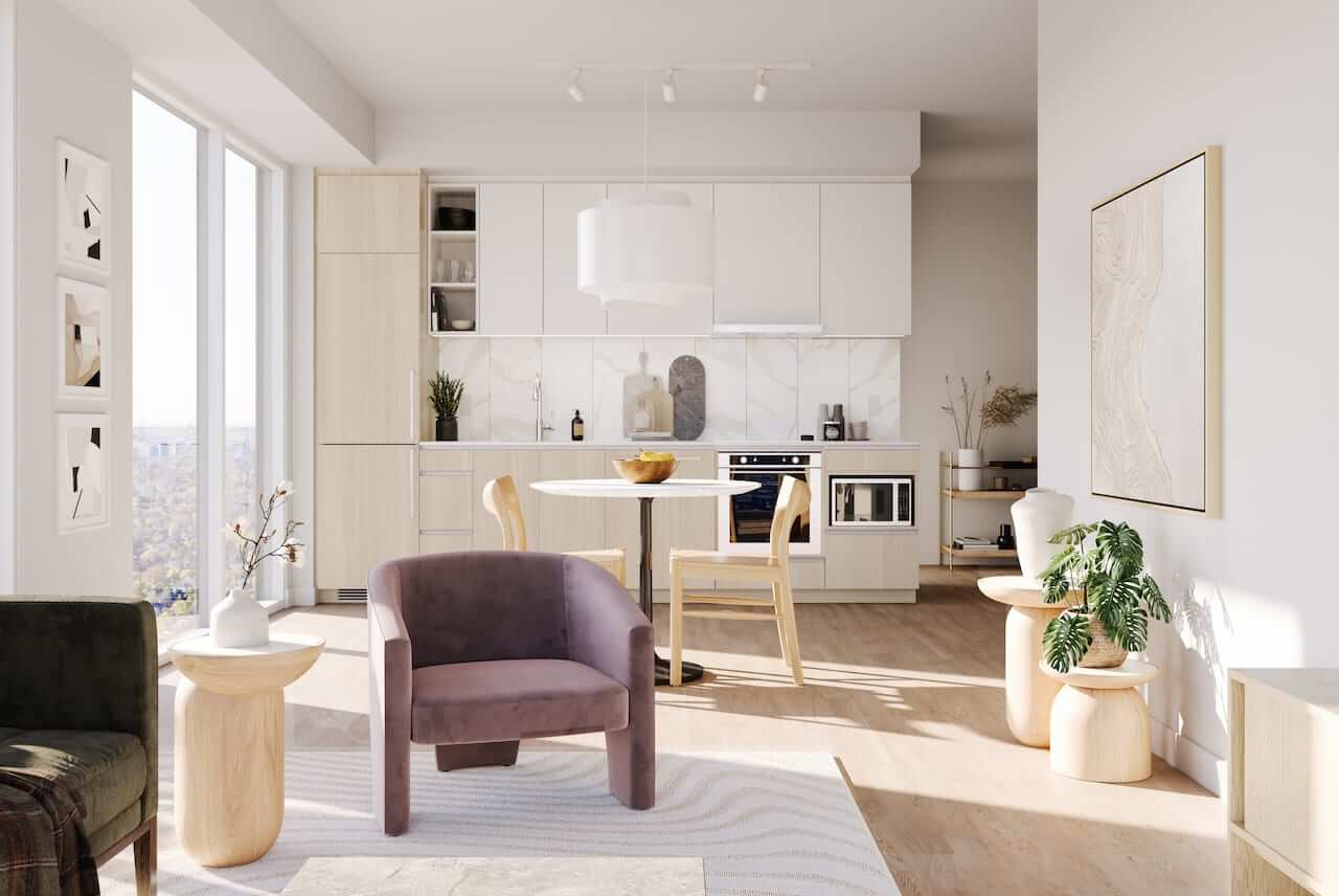 Rendering of Kipling Station Condos suite interior A