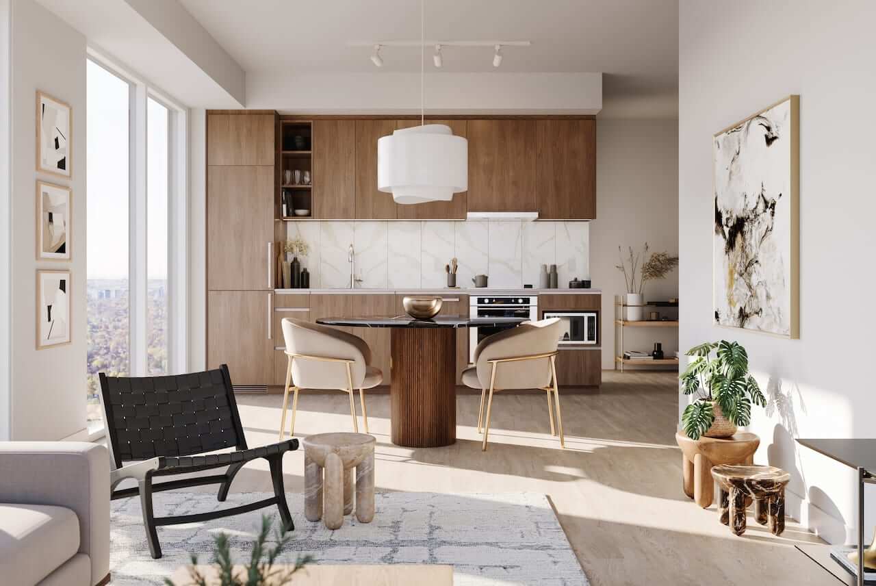 Rendering of Kipling Station Condos suite interior B