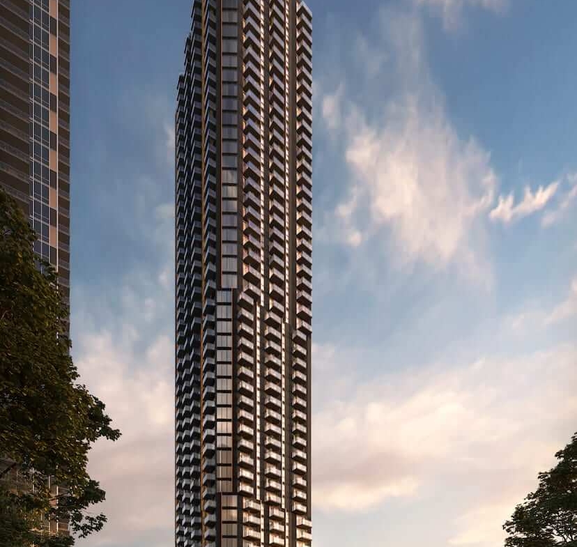Rendering of Kipling Station Condos exterior full view
