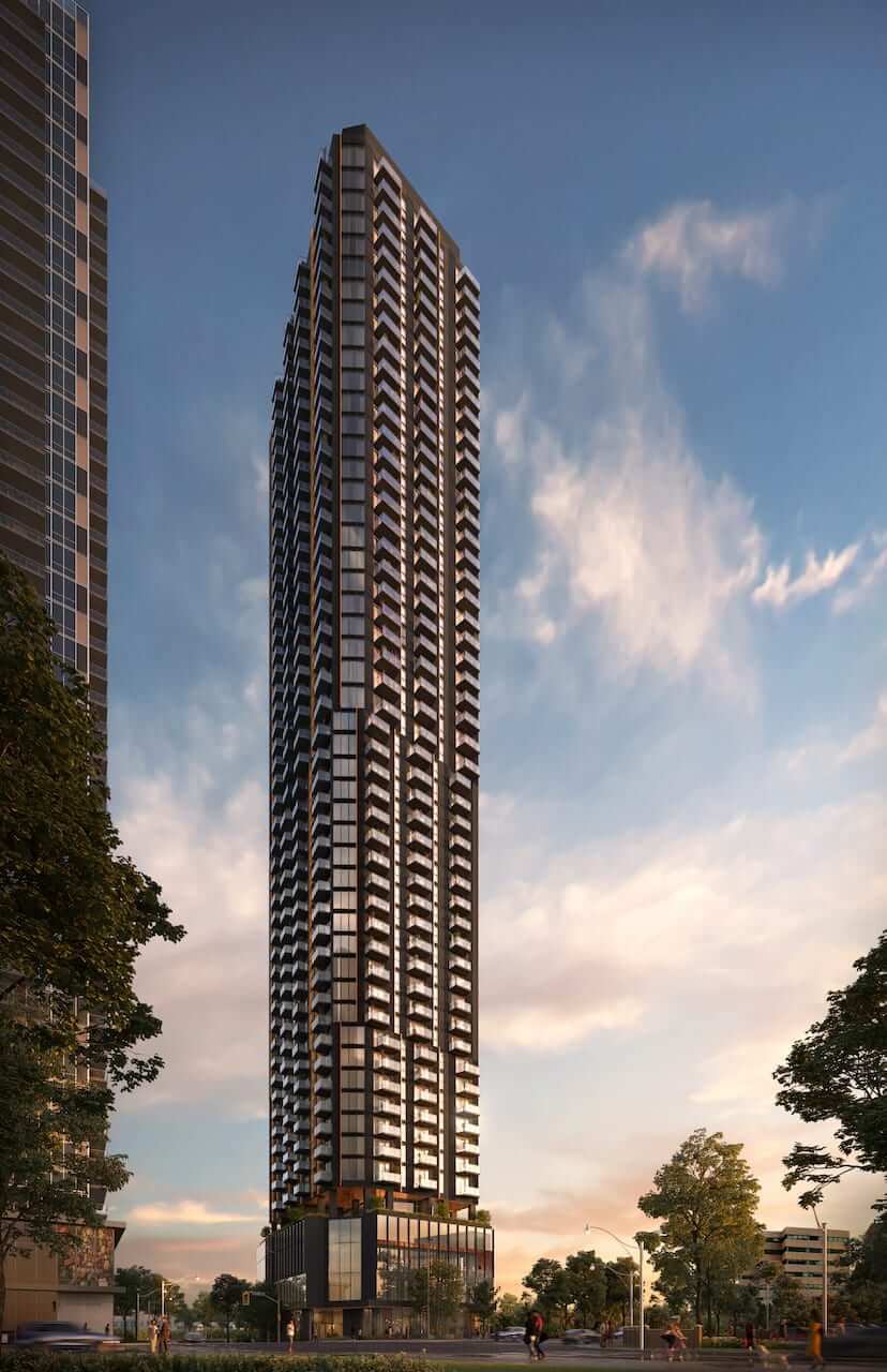 Rendering of Kipling Station Condos exterior full view