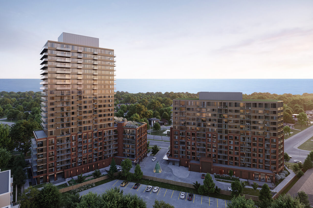 Rendering of Bluffers Park Condos aerial exterior