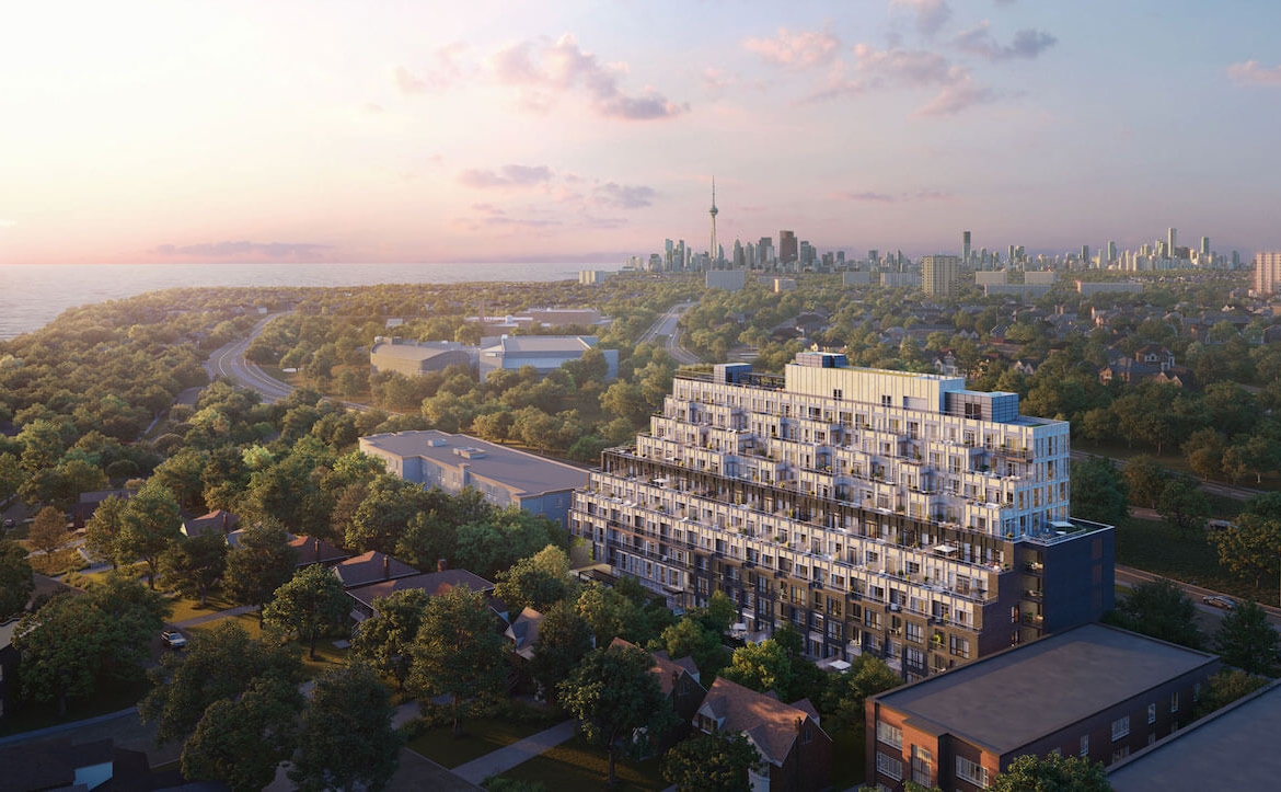 Aerial rendering of Kingside Residences in Scarborough