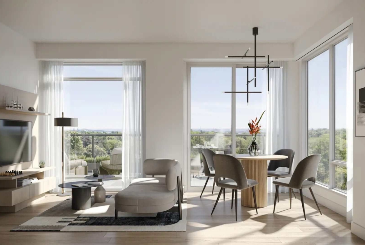 Rendering of Northshore interior suite living area