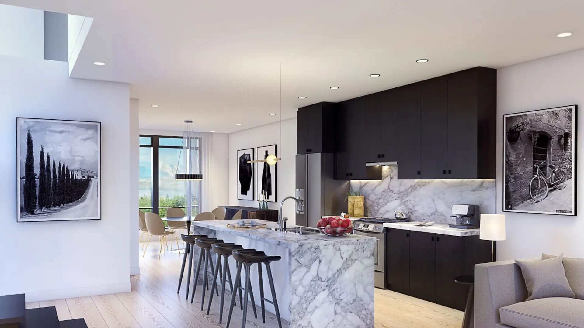 Rendering of Northshore interior suite kitchen