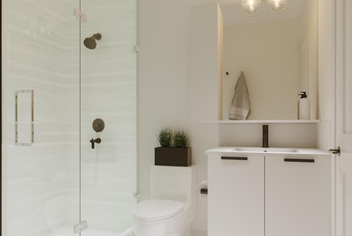 Rendering of Carding House suite interior bathroom