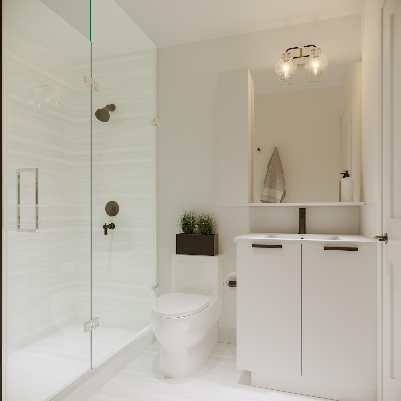 Rendering of Carding House suite interior bathroom