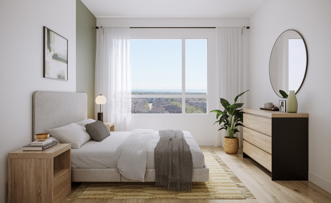 Rendering of Carding House suite interior bedroom